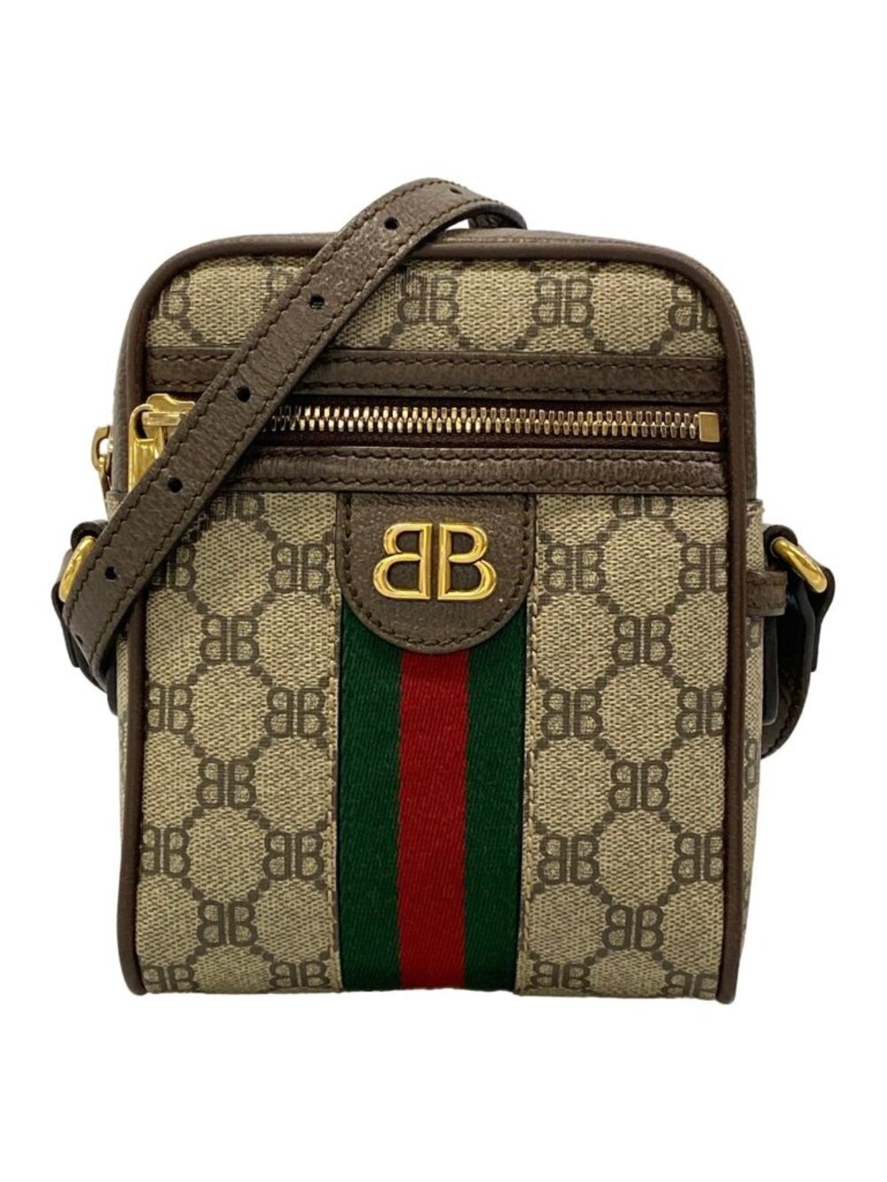 Gucci Shoulder Bag the Hacker Project Beige Brown Leather